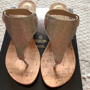 White mountain sandal wedges size 6.5 . Gold color